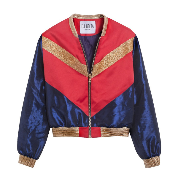 Eli Grita unisex light power red satin bomber jacket – 4 UK   Coveti