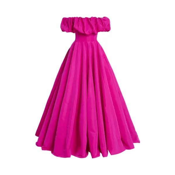 Evening dress in shocking pink faille hotsell