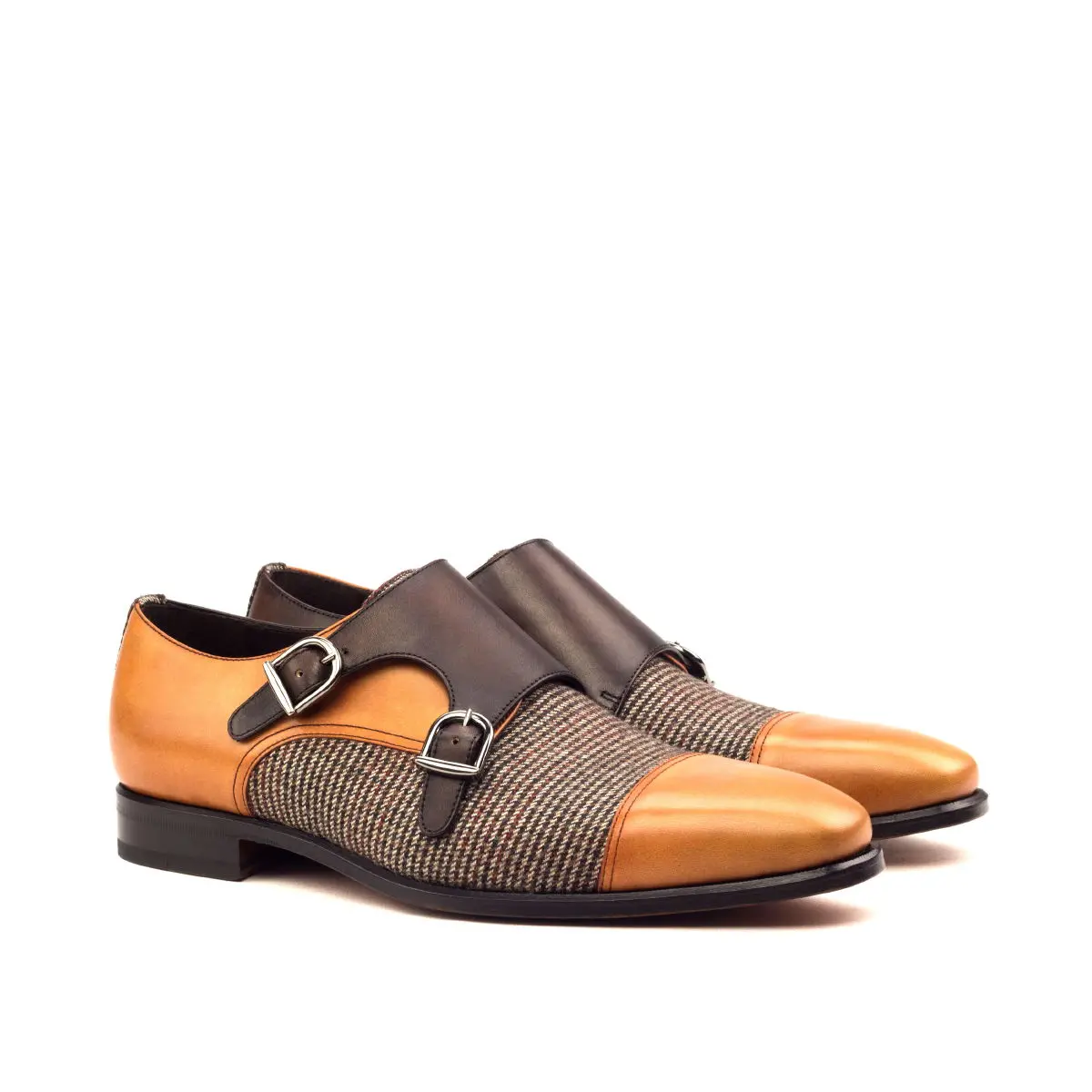 Brown Double Monk Shoe