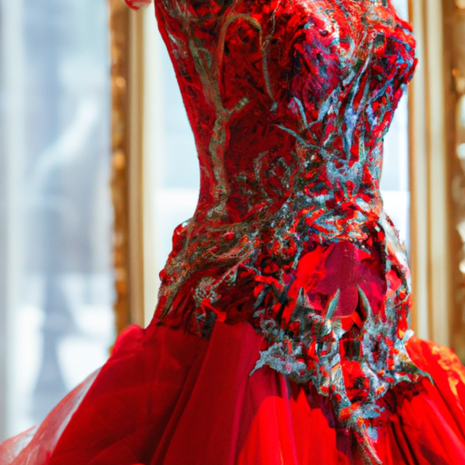 red luxury dress