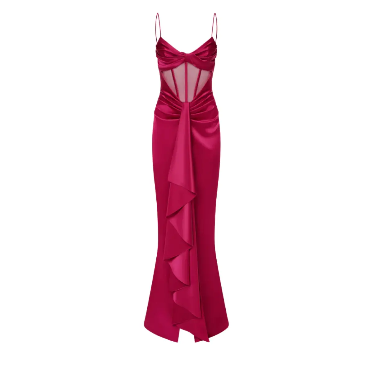 Bow-embellished draped maxi satin dress (Copy) – 4 UK   Coveti