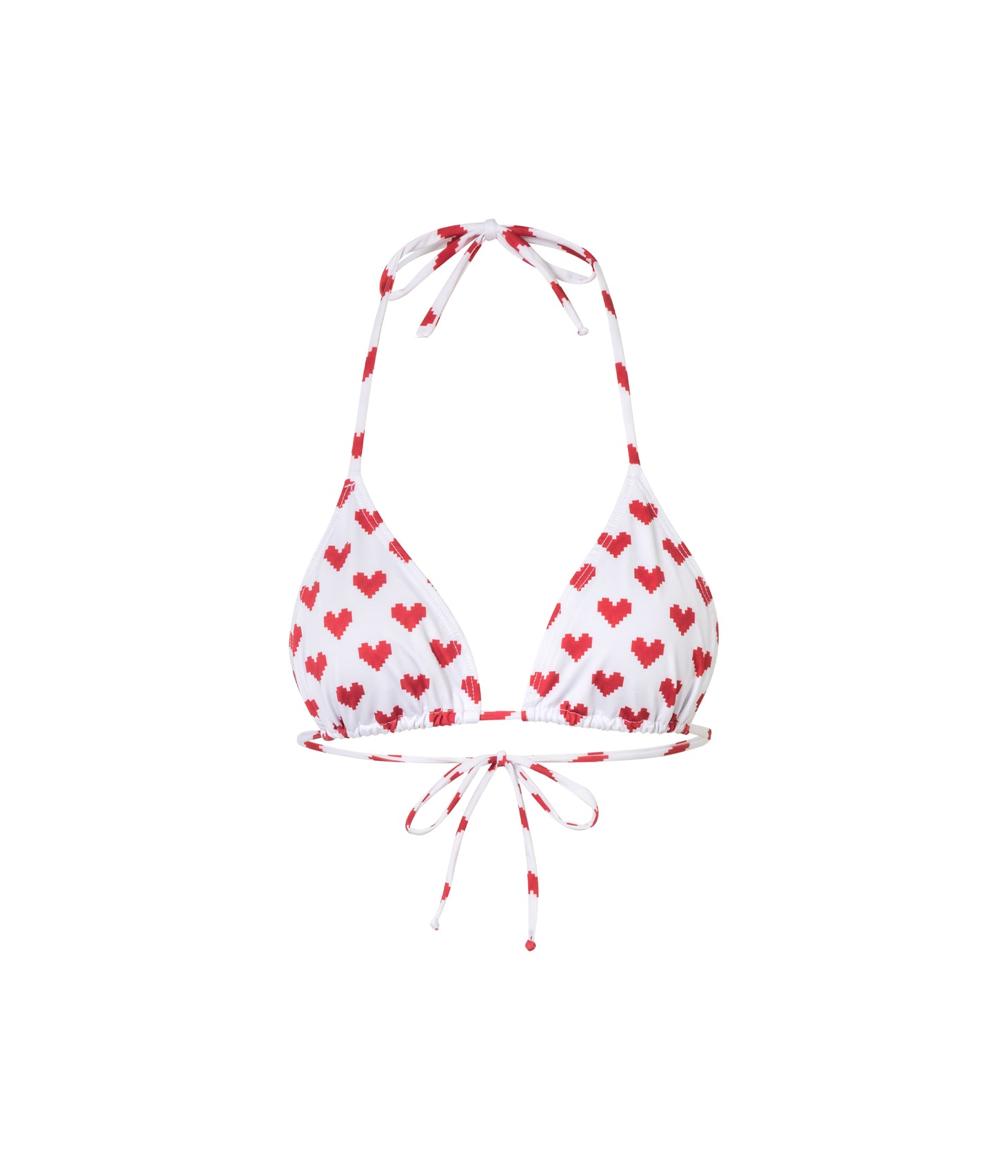 Verdelimon Triangle bikinis Moa Top Red Pixel Hearts