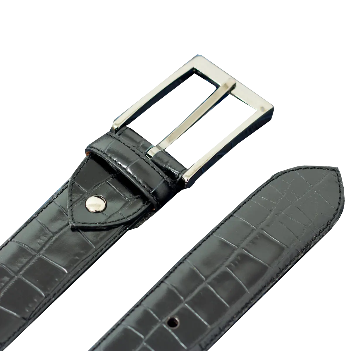 mens designer black belt Black Painted croco Men Hamptons Belts Men Black Painted croco Belts Coveti