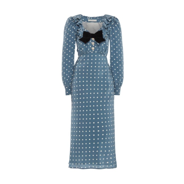 Polka Dot Silk Dress With Volant Collar Polka Dot Silk Dress With Volant Collar Clothing Alessandra Rich Coveti