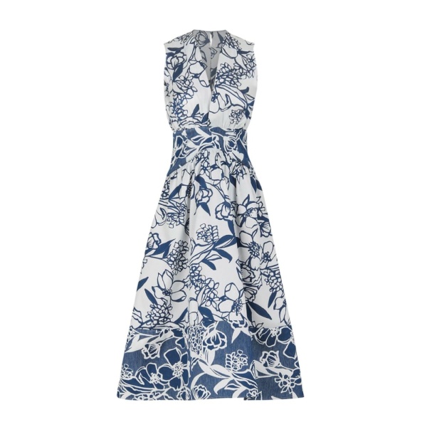 Silvia Tcherassi Nayla Dress Navy Whimsical Garden Nayla Dress Navy Whimsical Garden Clothing american designer Coveti