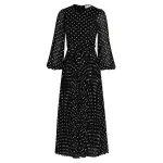 1.4477drf23.blcr.black-cream-dot Zimmermann Sunray Long Sleeve Midi