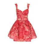 1.5159dhig.pkif.pink-ikat-floral Zimmermann High Tide Mini Dress