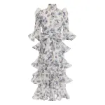 1.6608dtam.cff.cornflower-floral Zimmermann Tama Tiered Midi Dress