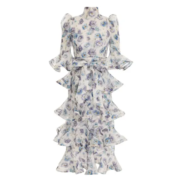 Zimmermann Tama Tiered Midi Dress