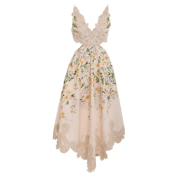 Zimmermann Coaster Battenburg Midi Dress