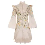 1.6772dcoa.blhgf.blush-garden-floral Zimmermann Coaster Battenburg Mini Dress