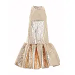 1.7018dcoa.gld.gold Zimmermann Coaster Foil Mini Dress