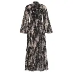 1.7883drf23.blivf.black-ivory-floral Zimmermann Sunray Pleated Midi Dress