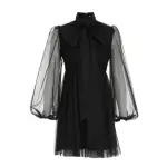 1.7885drf23.blk.black Zimmermann Tulle Mini Dress