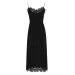 1.8398drf23.blk.black Zimmermann Lace Panel Slip Midi
