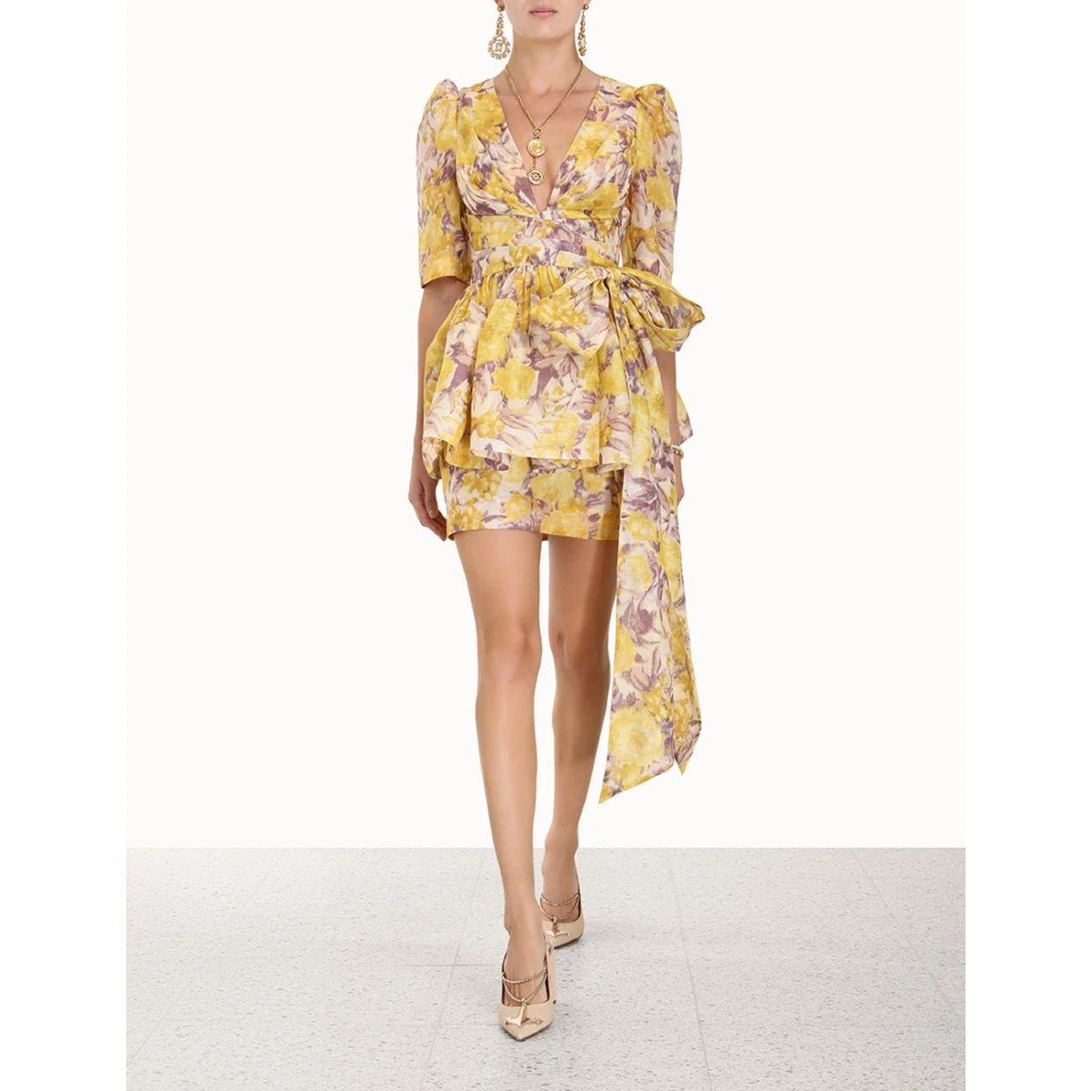 Zimmermann High Tide Peplum Mini