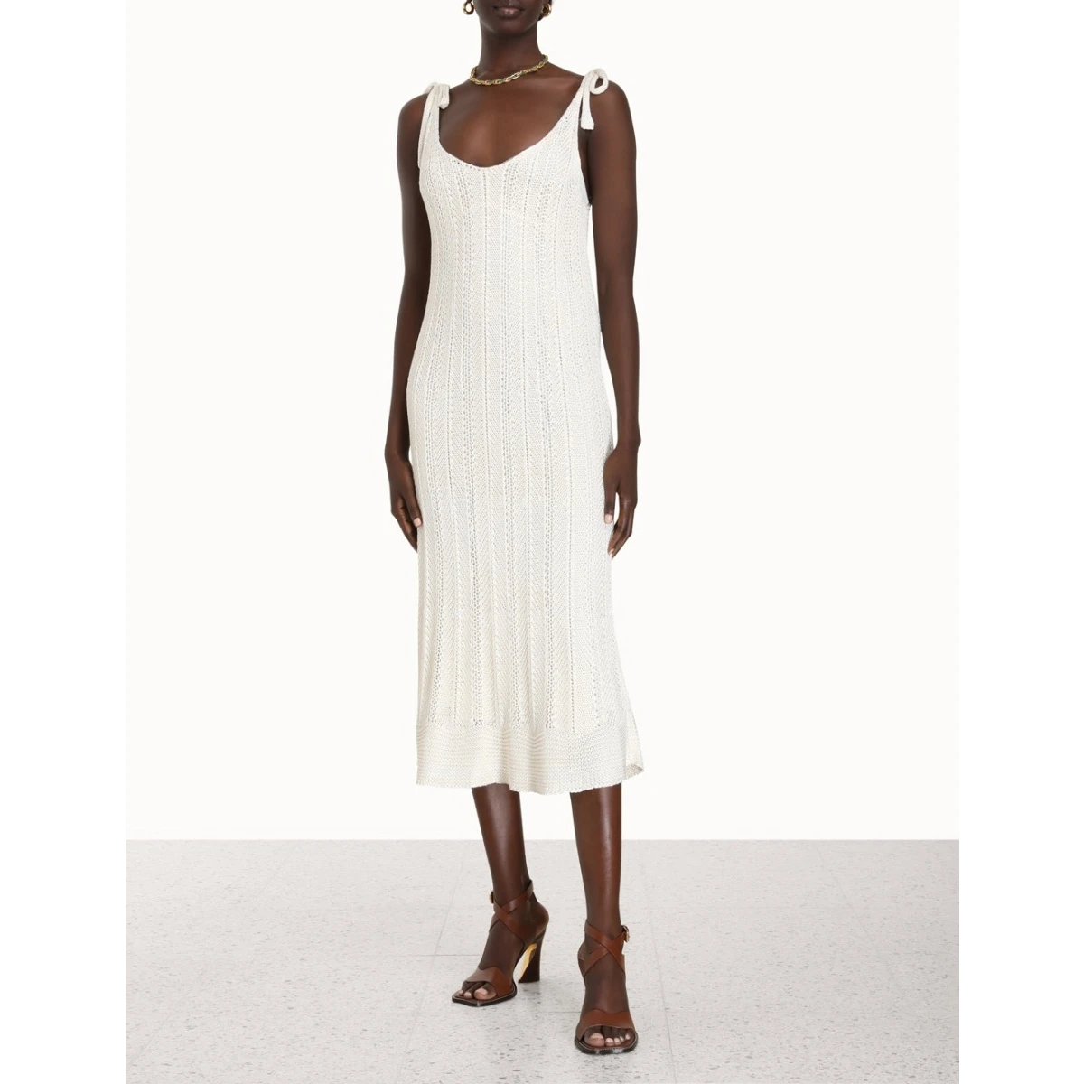 Zimmermann Wonderland Tie Shoulder Dress