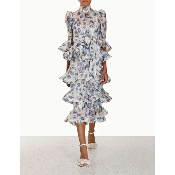 Zimmermann Tama Tiered Midi Dress