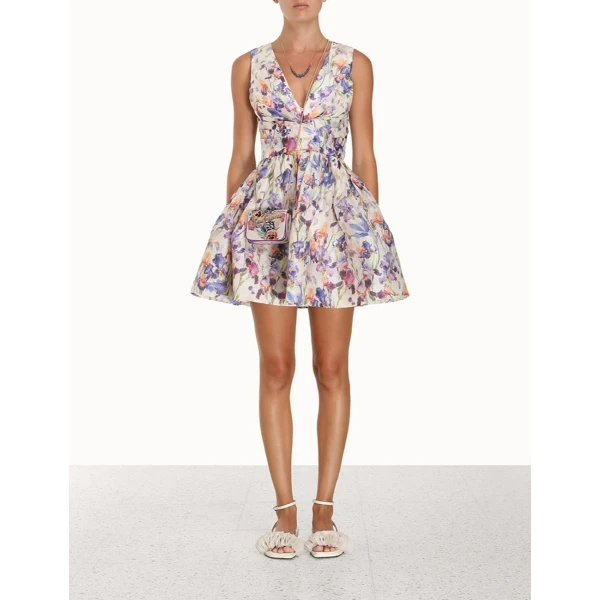 Zimmermann Tama V Neck Mini Dress