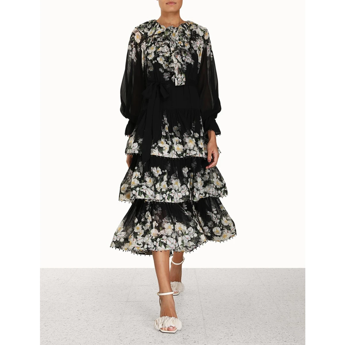 Zimmermann Coaster Tiered Midi Dress