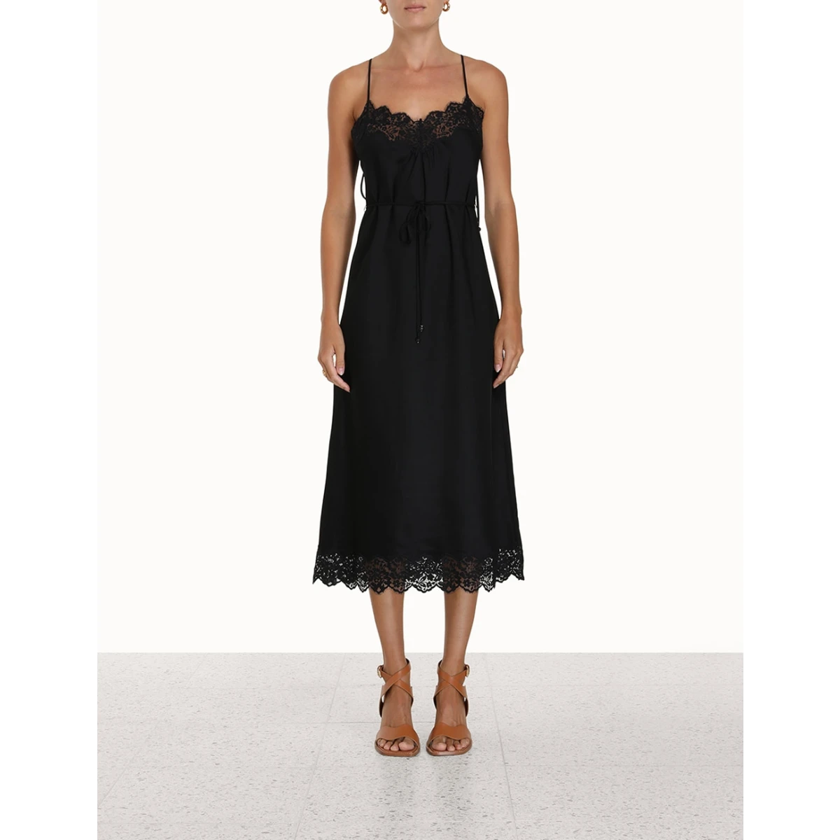 Zimmermann Tama Lace Panel Slip Dress