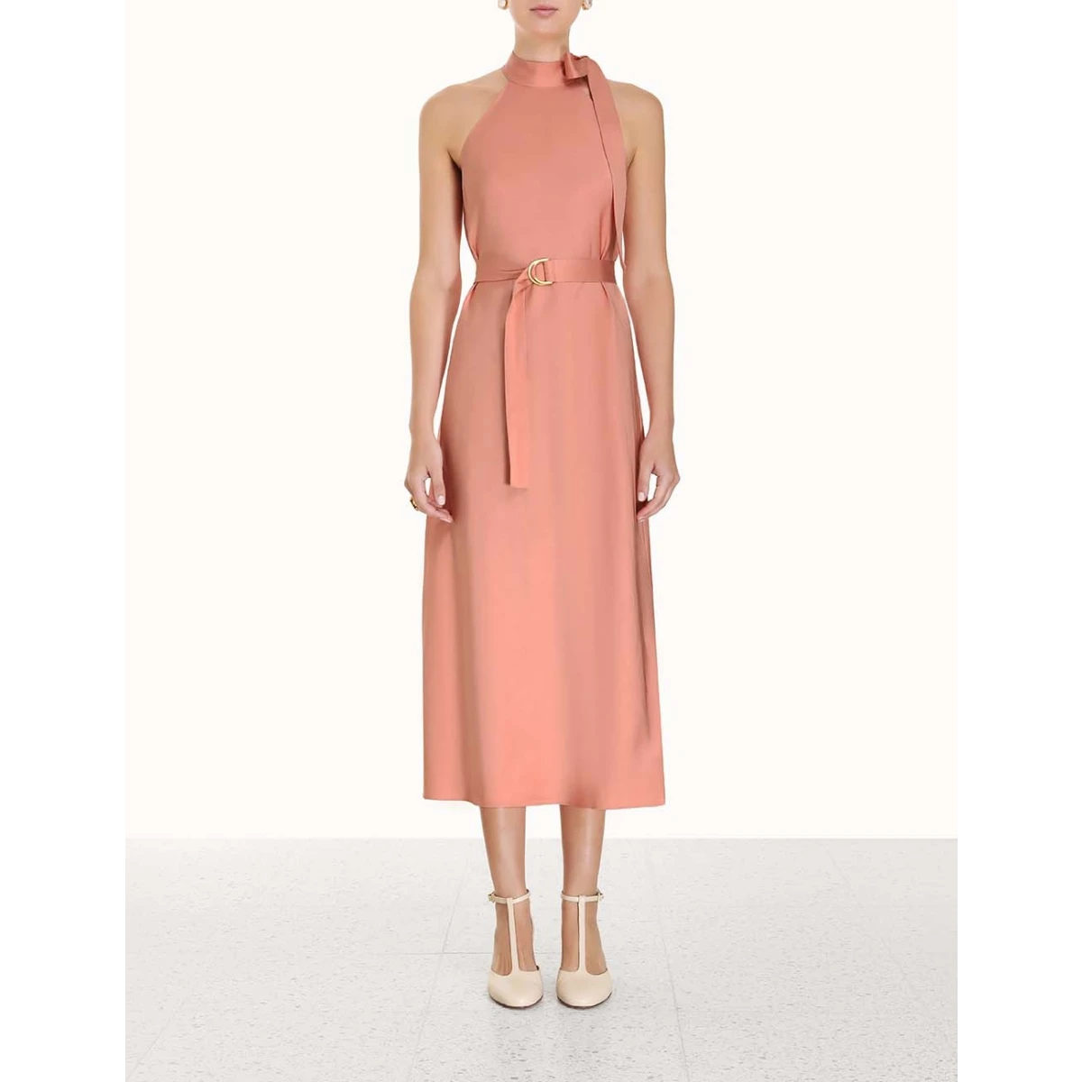 Zimmermann Neck Tie Halter Bias Dress