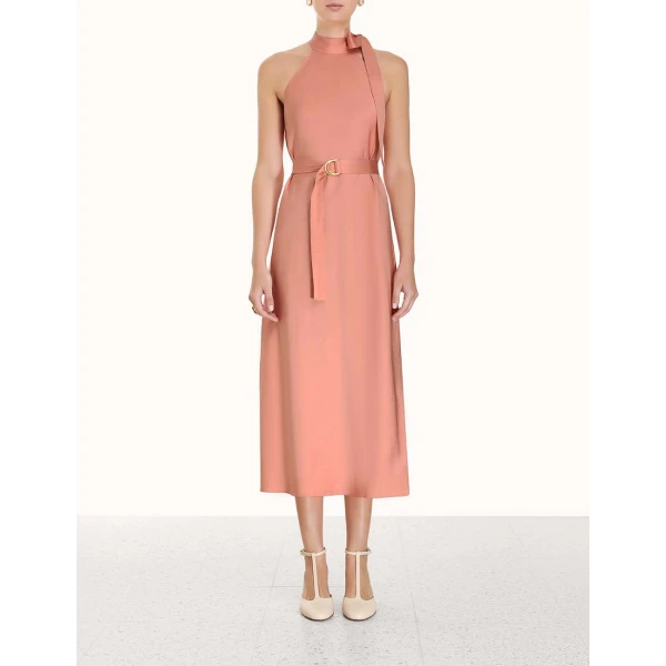 Zimmermann Neck Tie Halter Bias Dress