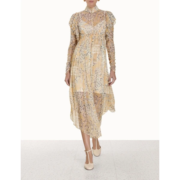 Zimmermann Luminosity Gathered Midi Dress