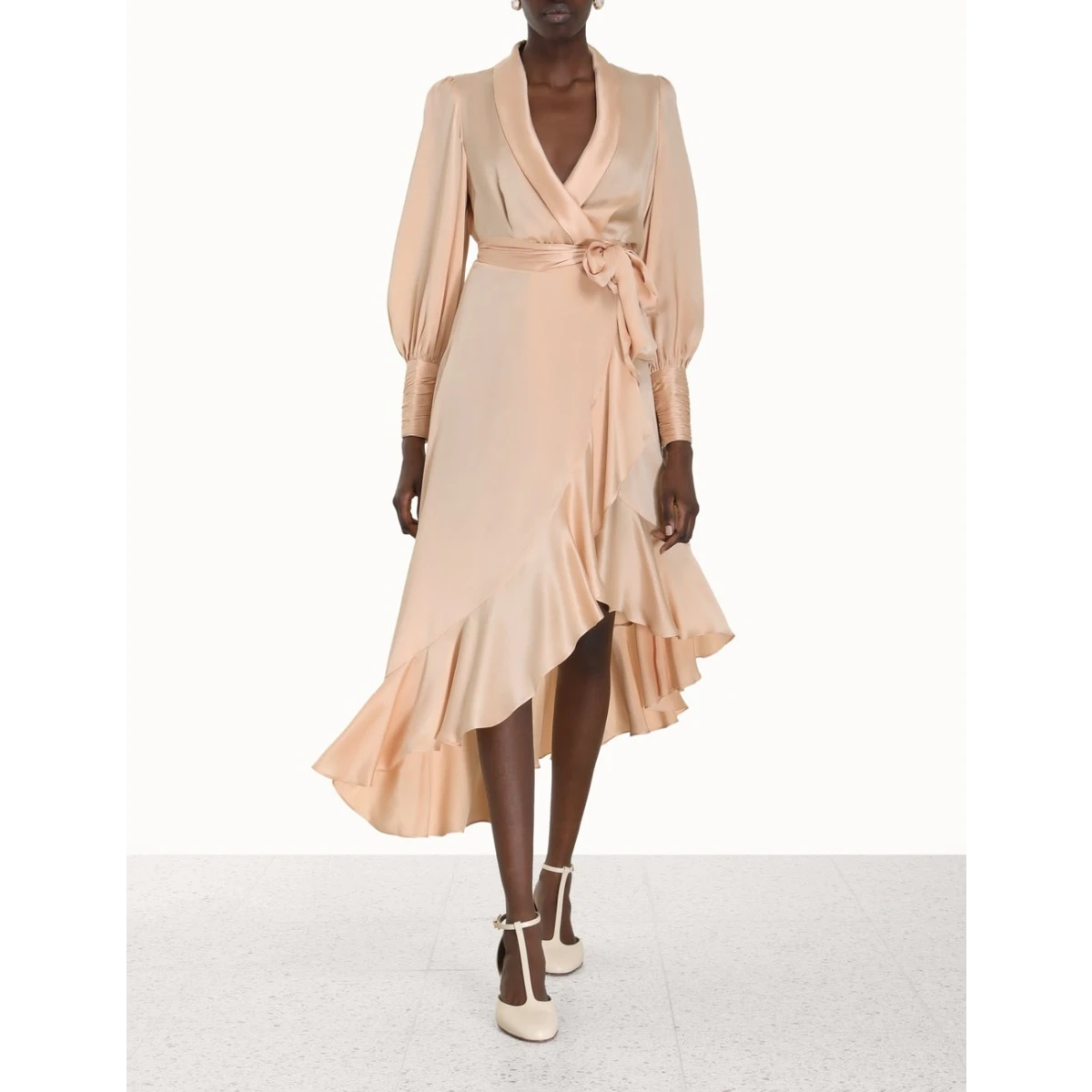 Zimmermann Silk Wrap Midi Dress