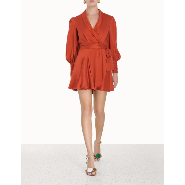 Zimmermann Silk Wrap Mini Dress