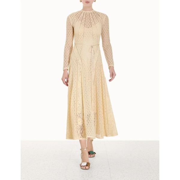 Zimmermann Luminosity Lace Panelled Midi