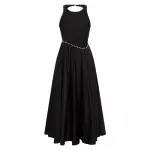 Aje Black Dress Florence Pearl Trim Midi Dress Clothing Aje Coveti