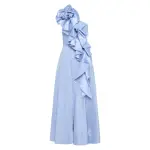 Aje Blue Dress Adelia Ruffle Midi Dress Clothing Aje Coveti