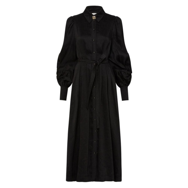 Aje Black Dress Bonnie Knot Sleeve Midi Dress Clothing Aje Coveti