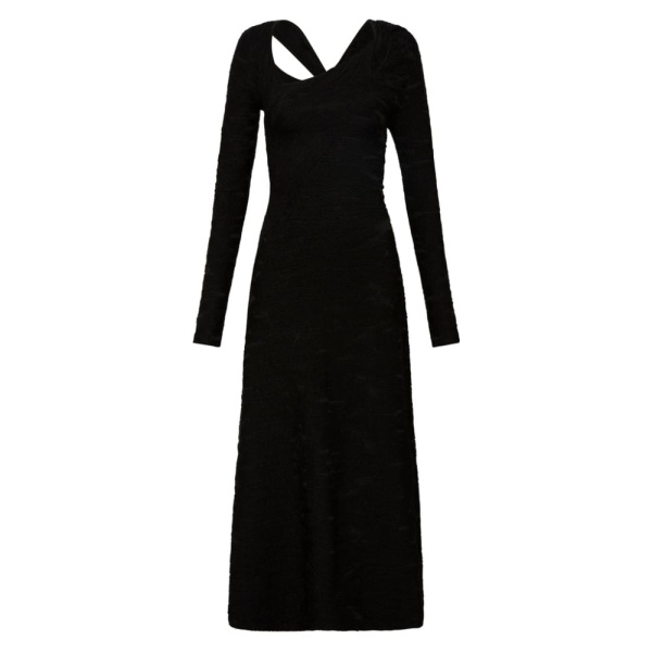 Aje Black Dress Celeste Twist Knit Midi Dress Clothing Aje Coveti