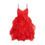 Aje Red Dress Elsie Pleat Mini Dress Clothing Aje Coveti