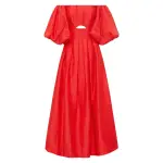 Aje Red Dress Eugenie Off Shoulder Midi Dress Clothing Aje Coveti