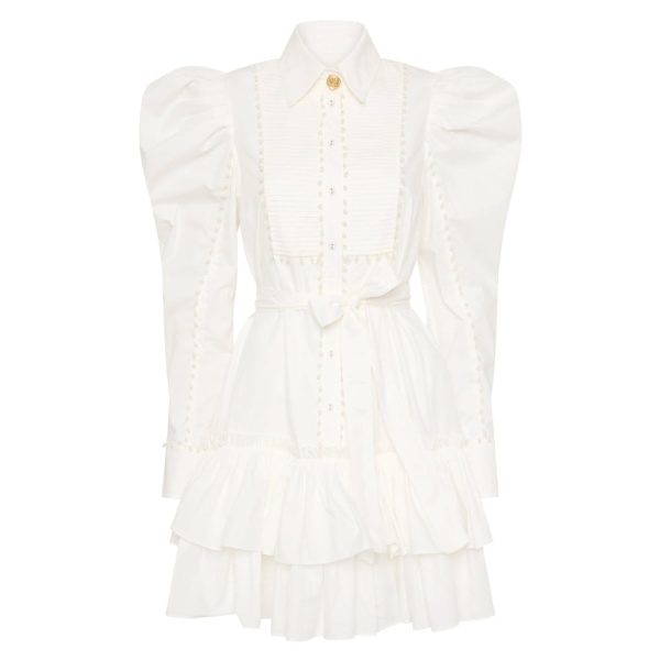 Aje Ivory Dress Florence Pearl Trim Mini Dress Clothing Aje Coveti