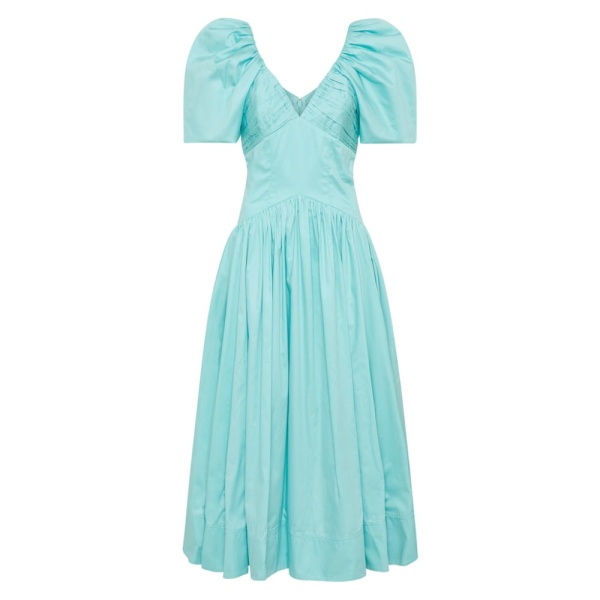 Aje Blue Dress Gabrielle Plunge Midi Dress Clothing Aje Coveti