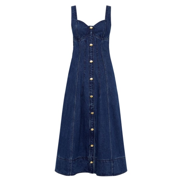 Aje Blue Dress May Denim Midi Dress Clothing Aje Coveti