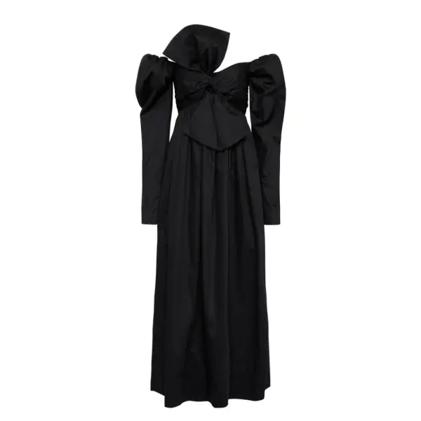 Aje Black Dress Valentina Bow Midi Dress Clothing Aje Coveti