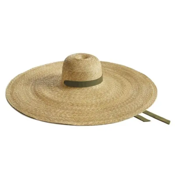 Rossella Olive Green Ribbon Straw Hat, Designer Collection