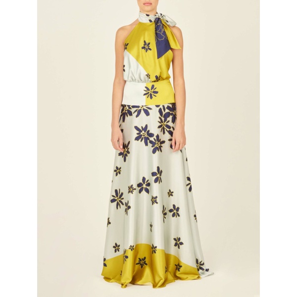Silvia Tcherassi Isidora Dress Navy Citrine Isidora Dress Navy Citrine Clothing american designer Coveti
