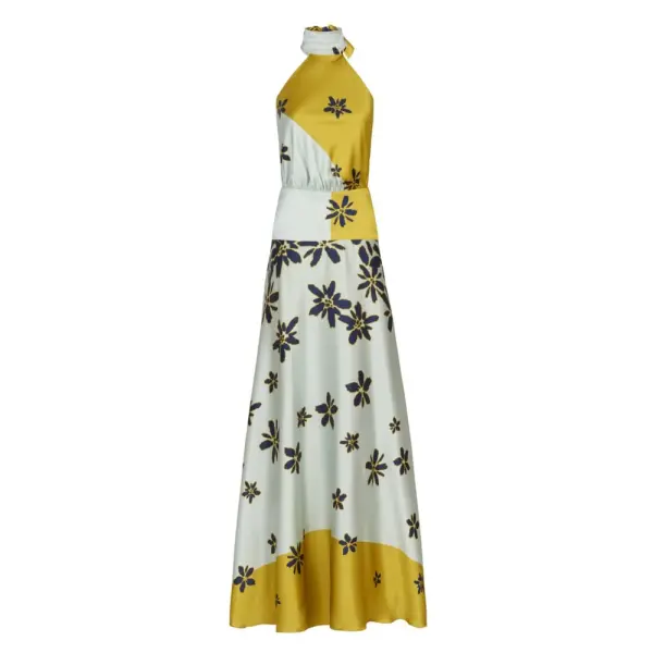Silvia Tcherassi Isidora Dress Navy Citrine Isidora Dress Navy Citrine Clothing american designer Coveti