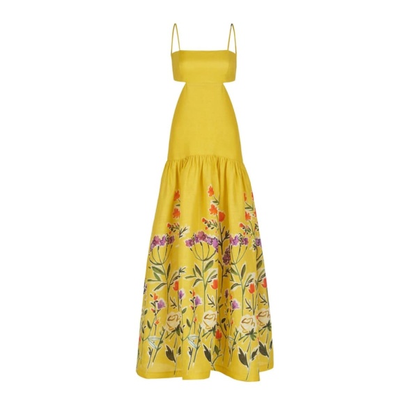 Silvia Tcherassi Shannon Dress Golden Wallflowers Shannon Dress Golden Wallflowers Clothing american designer Coveti