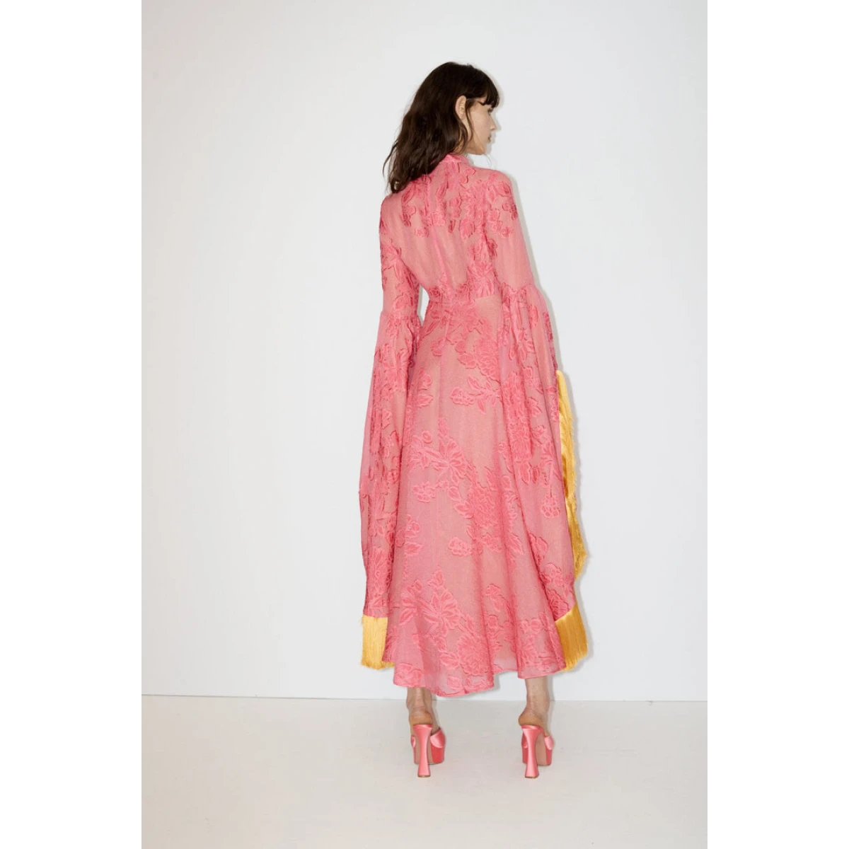 Alemais Leonard Fringed Gown Pink