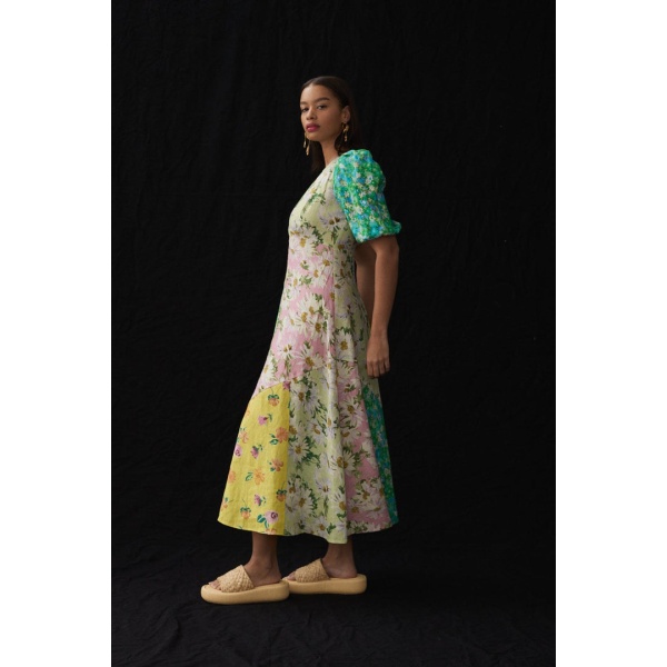 Alemais Kenzie Patchwork Midi Dress