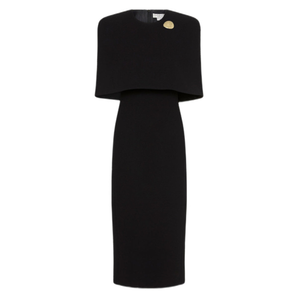 Black crepe button sleeved dress (Copy) - 18 UK   Coveti