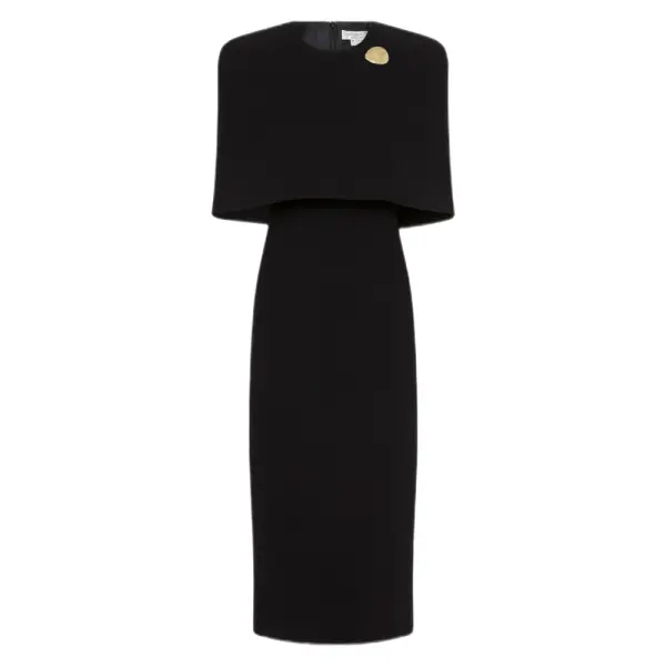 Black cape midi outlet dress