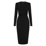 Black crepe cape midi dress (Copy) - 18 UK   Coveti